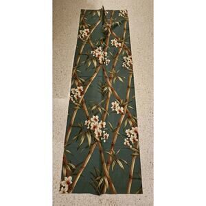 JC Penney Tropic Green‎ Curtain Set W/ Tie Backs Teal Bamboo 84” W X 84" L Tiki